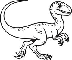 Dinosaur Sketch Illustration. Velociraptor. vector