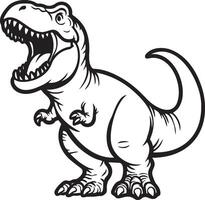 Tyrannosaurus T-Rex Dinosaur Sketch Illustration. vector
