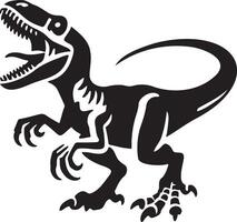 Dinosaur Velociraptor Sketch Illustration. vector