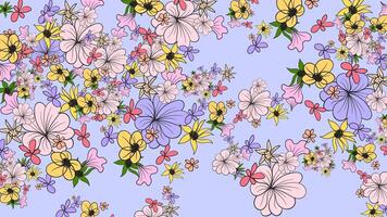 pattern with flowers and butterflies. Floral background. vector