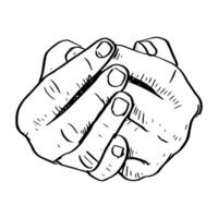 Hand draw sketch muslim man hands praying vector