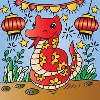 Year of the Snake. Happy Chinese New Year 2025. vector