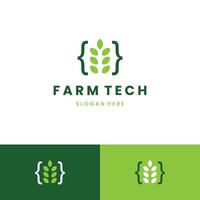 codew agriculture logo, grain combine with code logo, farm technology modern logo concept vector