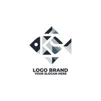 Modern Fish Logo in Geometric Style vector