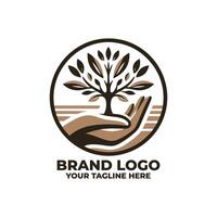 Flat Tree and Hand Design Icon vector