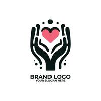 Compassion in Design, Hand and Heart Icon vector