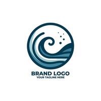 Minimal Wave Circle Logo Design vector