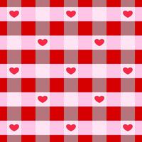 Valentines Day Heart gingham plaid seamless pattern design for textile vector