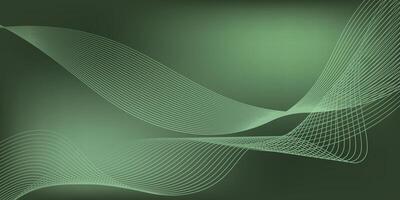 Flowing Green and White Line Design vector