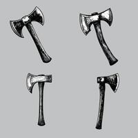 Axe Silhouette, Monogram Axe camping elements design, Woodcutter Forest tools vector