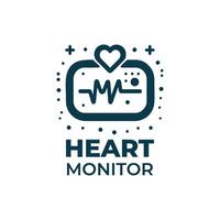 Clean and Simple Heart Monitor Icon vector