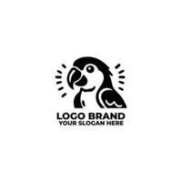 flat minimalist logo of a parrot vector