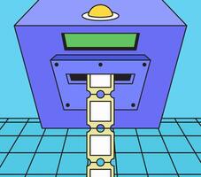 Ticket machine with tickets vector