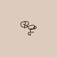 wedding typography monogram luxurious organic style and elegant concept RF dynamic line initial letter vector
