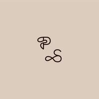 wedding typography monogram luxurious organic style and elegant concept PS dynamic line initial letter vector