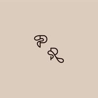 wedding typography monogram luxurious organic style and elegant concept PR dynamic line initial letter vector