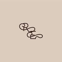 wedding typography monogram luxurious organic style and elegant concept RE dynamic line initial letter vector