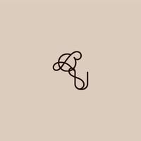 wedding typography monogram luxurious organic style and elegant concept QU dynamic line initial letter vector