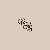 wedding typography monogram luxurious organic style and elegant concept RG dynamic line initial letter vector