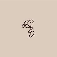wedding typography monogram luxurious organic style and elegant concept QL dynamic line initial letter vector