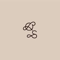 wedding typography monogram luxurious organic style and elegant concept QS dynamic line initial letter vector