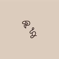 wedding typography monogram luxurious organic style and elegant concept PL dynamic line initial letter vector