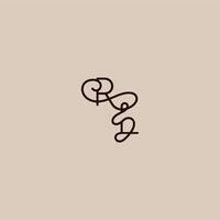 wedding typography monogram luxurious organic style and elegant concept RL dynamic line initial letter vector