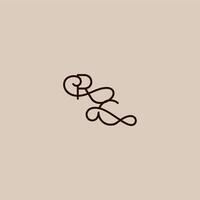 wedding typography monogram luxurious organic style and elegant concept RC dynamic line initial letter vector