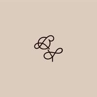 wedding typography monogram luxurious organic style and elegant concept QY dynamic line initial letter vector