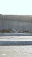 Empty beach car park spaces covered in asphalt. video