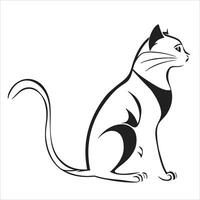 cute cat face line art vector