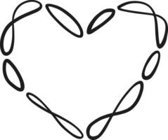 Abstract Looping Heart Line Art Illustration vector