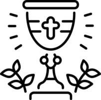 Sacred chalice icon in line style vector