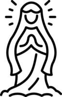 A line icon of blessed virgin vector