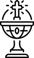 Baptismal font icon in linear style vector