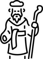 Religious person icon in linear style vector