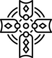 Celtic cross icon in linear style vector