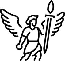 A linear icon of archangel michael angel vector