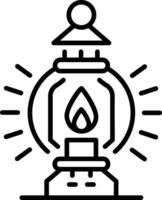 Oil lamp icon in outline style vector
