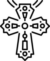 A line style icon of pastoral cross vector