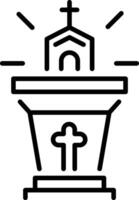 Church pulpit icon in linear style vector