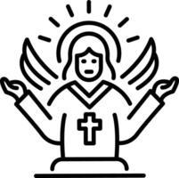 Divine grace icon in linear style vector