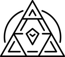 Sacred triangle symbol icon in line style vector
