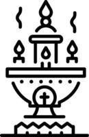 A linear icon of incense burner vector