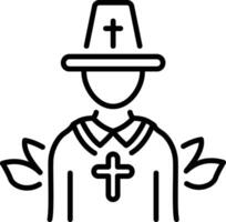 Pilgrim hat icon in linear style vector