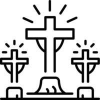 Church calvary icon in line style vector