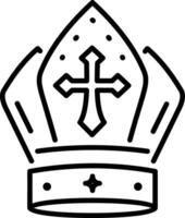 A linear icon of bishop mitre vector