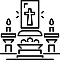 A linear style icon of church altar vector
