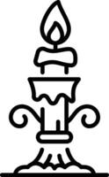 A linear icon of burning candle vector