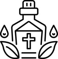 A linear icon of holy water bottle vector